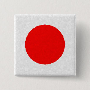 JAPAN FLAG VIERKANTE BUTTON 5,1 CM