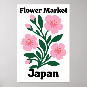 Japan Flower Market Roze Kersenbloesem Poster