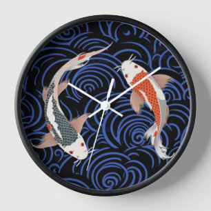 Japan geïnspireerde oranje en witte koi