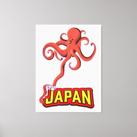 Japan Giant Squid cartoon Canvas Afdruk (Voorkant)