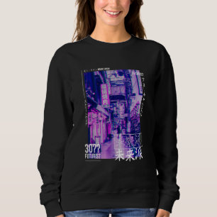 Japan Glitch Cyberpunk Tokyo Streetwear Esthetiek Trui