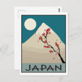 Japan Graphic Mountain and Maple Tree Briefkaart (Voorkant / Achterkant)