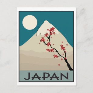 Japan Graphic Mountain and Maple Tree Briefkaart