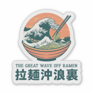 Japan Great Ramen Wave Ukiyoe Sticker