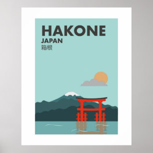 Japan Hakone, Torii van de Vrede, Schrijn Muur Kun Poster