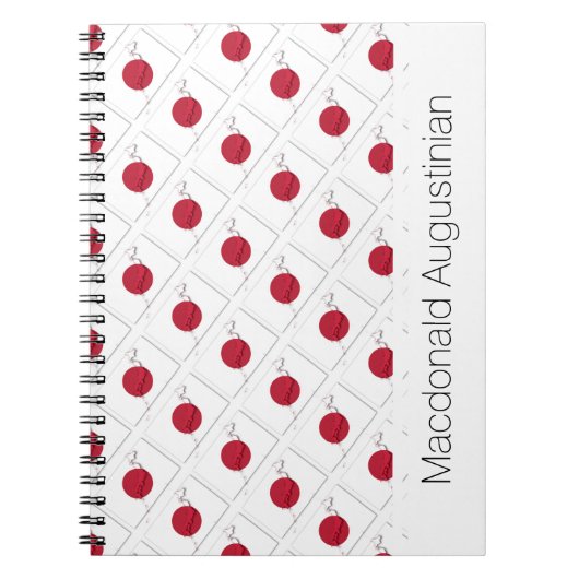 JAPAN Hinomaru Custom Add Name Notebook Journal (Devant)