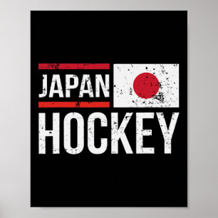 Japan IJshockeyteam Vlag Sport Speler Fan Poster