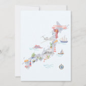 Japan Illustrated Map Flat Greeting Kaart (Voorkant)