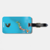 Japan Illustrated Map reisposter print. Bagagelabel (Achterkant horizontaal)