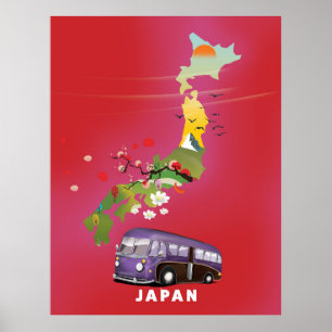 Japan Illustration reisposter. Poster