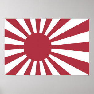 Japan Imperial Rising Sun vlag, Edo aan WW2 Poster