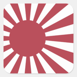 Japan Imperial Rising Sun vlag, Edo aan WW2 Vierkante Sticker
