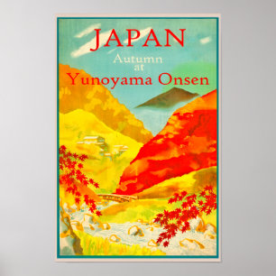 Japan in de herfst Vintage Reizen Poster
