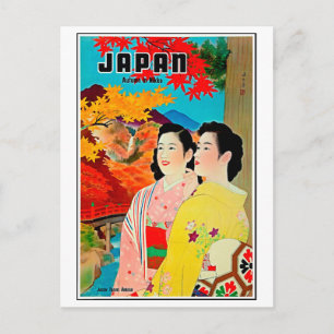 Japan in het voorjaar, geisha, vintage-reis briefkaart