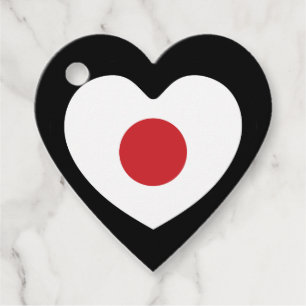 Japan   Japanse vlag hart Bedankjes Labels
