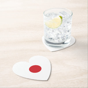 Japan   Japanse vlag hart Kartonnen Onderzetters