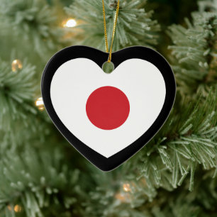 Japan   Japanse vlag hart Keramisch Ornament