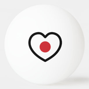 Japan Japanse vlag hart Pingpongballen