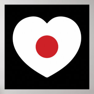 Japan Japanse Vlag Hart Poster