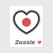 Japan | Japanse vlag hart Sticker (Vel)