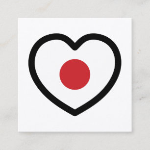 Japan Japanse vlag hart Vierkante Visitekaartje