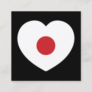 Japan Japanse vlag hart Vierkante Visitekaartje