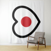 Japan | Japanse vlag hart Wandkleed (In situ)