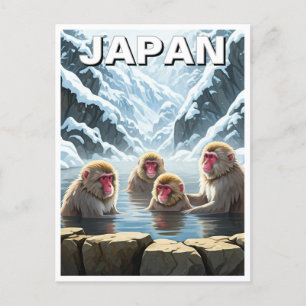 Japan Jigokudani Monkey Park Sneeuwapen Briefkaart
