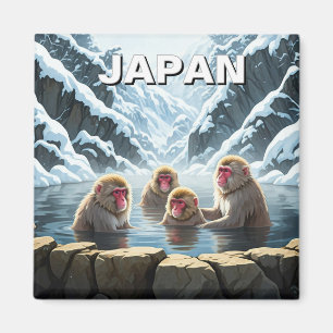 Japan Jigokudani Monkey Park Sneeuwapen Magneet