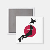 Japan - Kaart Silhouet en Vlag Magneet (Voorkant / Achterkant)