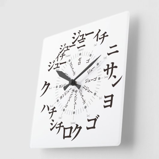 Japan Katakana stijl [wit gezicht] Vierkante Klok (Hoek)