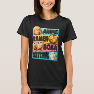 Japan Kawaii Anime Ramen Boba Tekenen Japanse C T-shirt