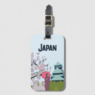 Japan Kersenbloesem Geisha Kimono Japan Bagagelabel