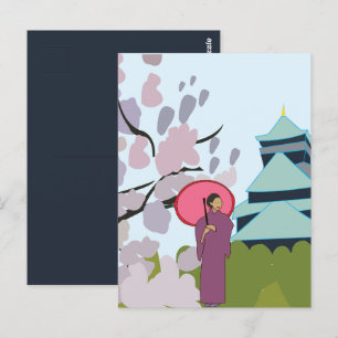 Japan Kersenbloesem Geisha Kimono Japan Briefkaart