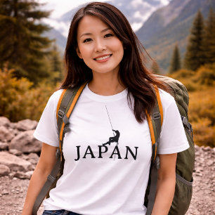 Japan Klimmen Minimalistische Touw Silhouet T-shirt