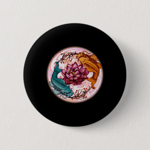 Japan Koi Fish Anime Water Lily Pastel Gothic Ronde Button 5,7 Cm