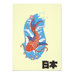 Japan Koi vis vintage poster