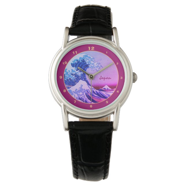 Japan &  kunst Grote Golf van Kanagawa Horloge (Voorkant)