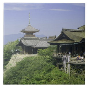 Japan, Kyoto, het Uitzicht van de Kiyomizu-tempel Tegeltje