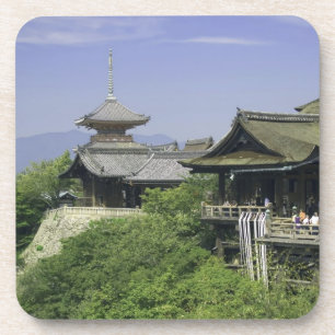 Japan, Kyoto, Het uitzicht vanaf de Kiyomizu-tempe Bier Onderzetter