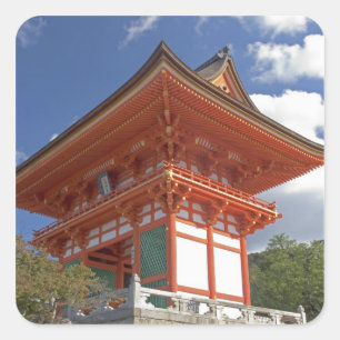 Japan, Kyoto, opvliegende poort van tempel Vierkante Sticker