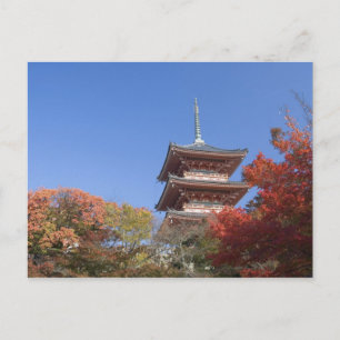 Japan, Kyoto, Pagode in herfstkleuren Briefkaart