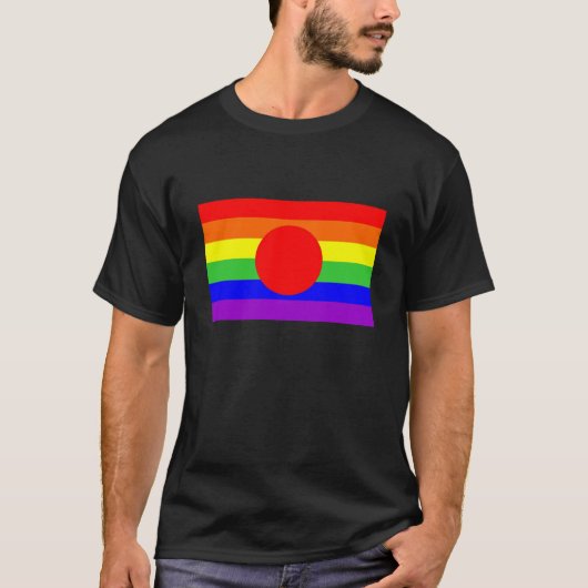 japan land homo trotse regenboogvlag homoseksueel t-shirt (Voorkant)