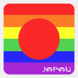 japan land homo trotse regenboogvlag homoseksueel vierkante sticker