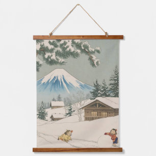 Japan landschap in de winter -ukoy-e stijl hangend wandkleed