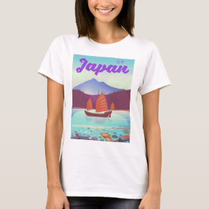Japan landschap reisposter t-shirt