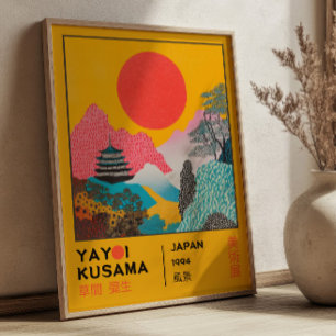 Japan Landschap Retro Yayoi Kusama Tentoonstelling Poster