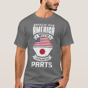 Japan maakte in Amerika met Japanse delen, Koreaan T-shirt