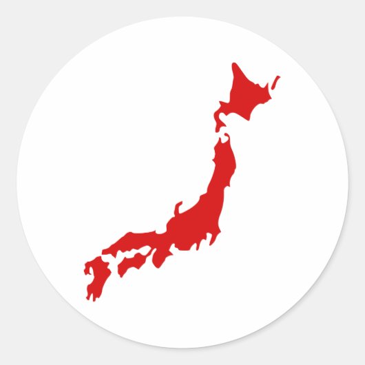 Japan Map Ronde Sticker (Voorkant)