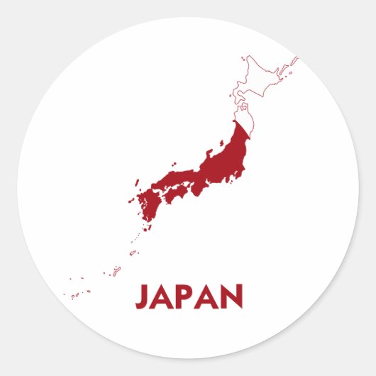 JAPAN MAP RONDE STICKER (Voorkant)